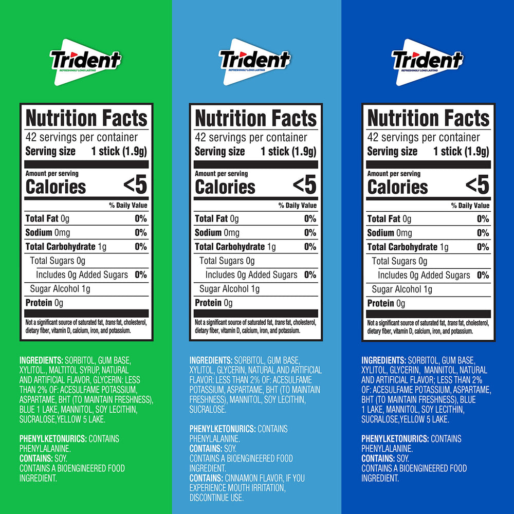 Trident Original gum pack with peppermint and cinnamon flavor
