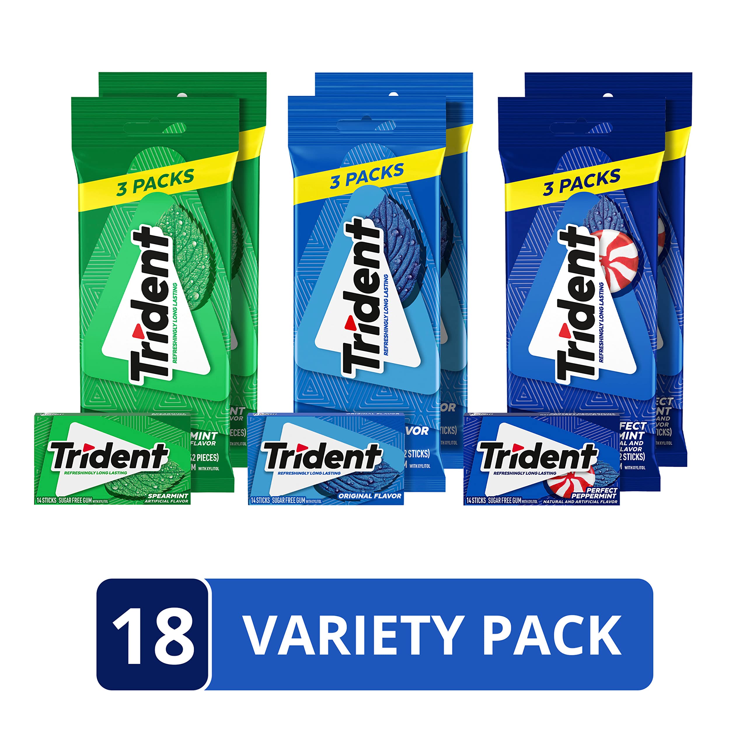 Trident Perfect Peppermint gum pack with bold mint flavor