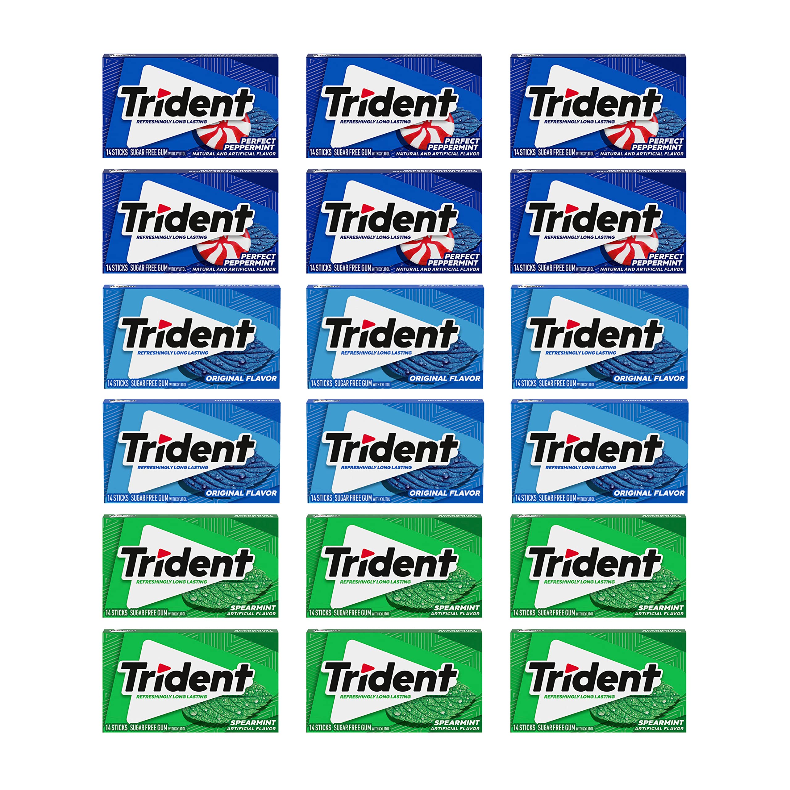 Trident Spearmint gum pack for long-lasting fresh breath