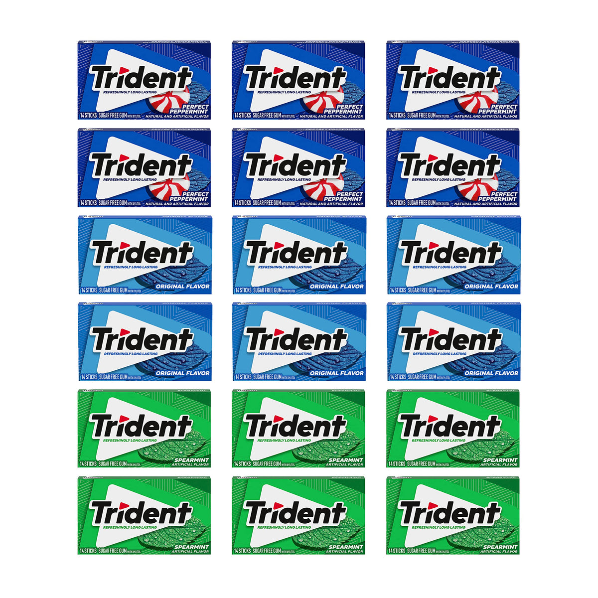 Trident Spearmint gum pack for long-lasting fresh breath