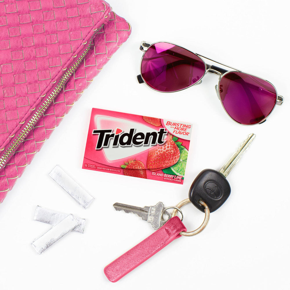 Trident sugar-free gum with xylitol highlights a sugar-free chewing option.