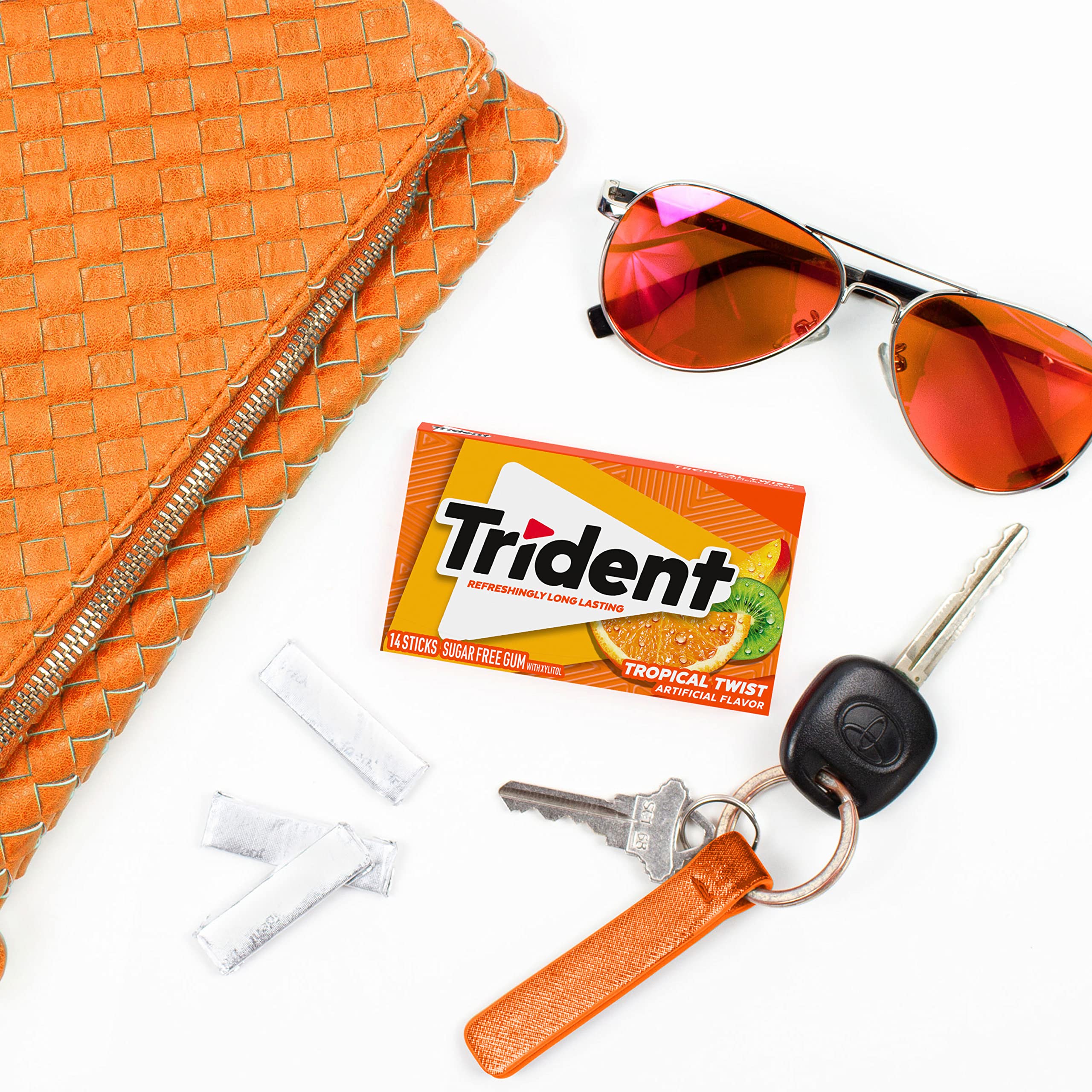 Trident Variety Pack box back with flavor and pack details.