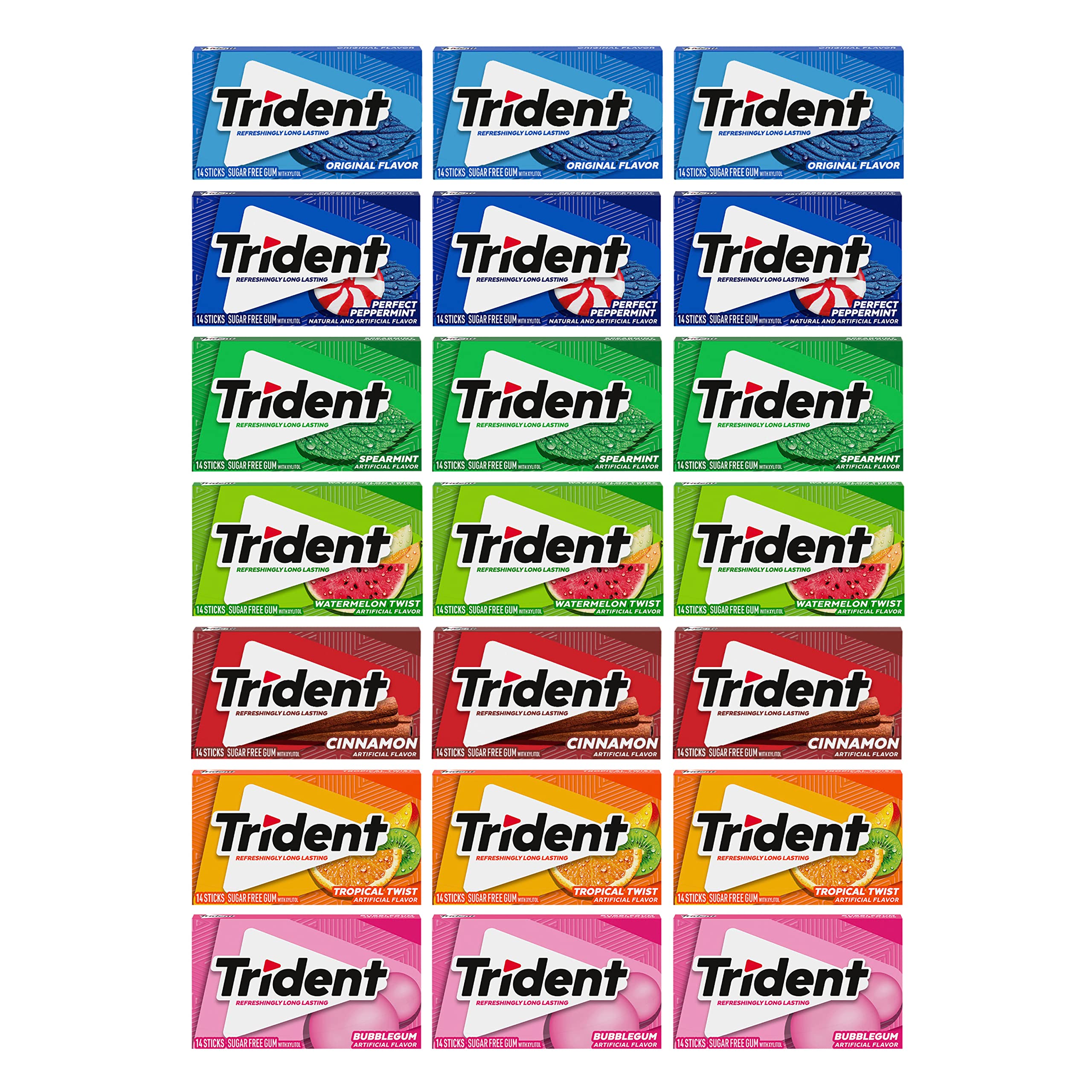 Trident variety pack outer box showcases convenient bulk packaging for gifts and events
