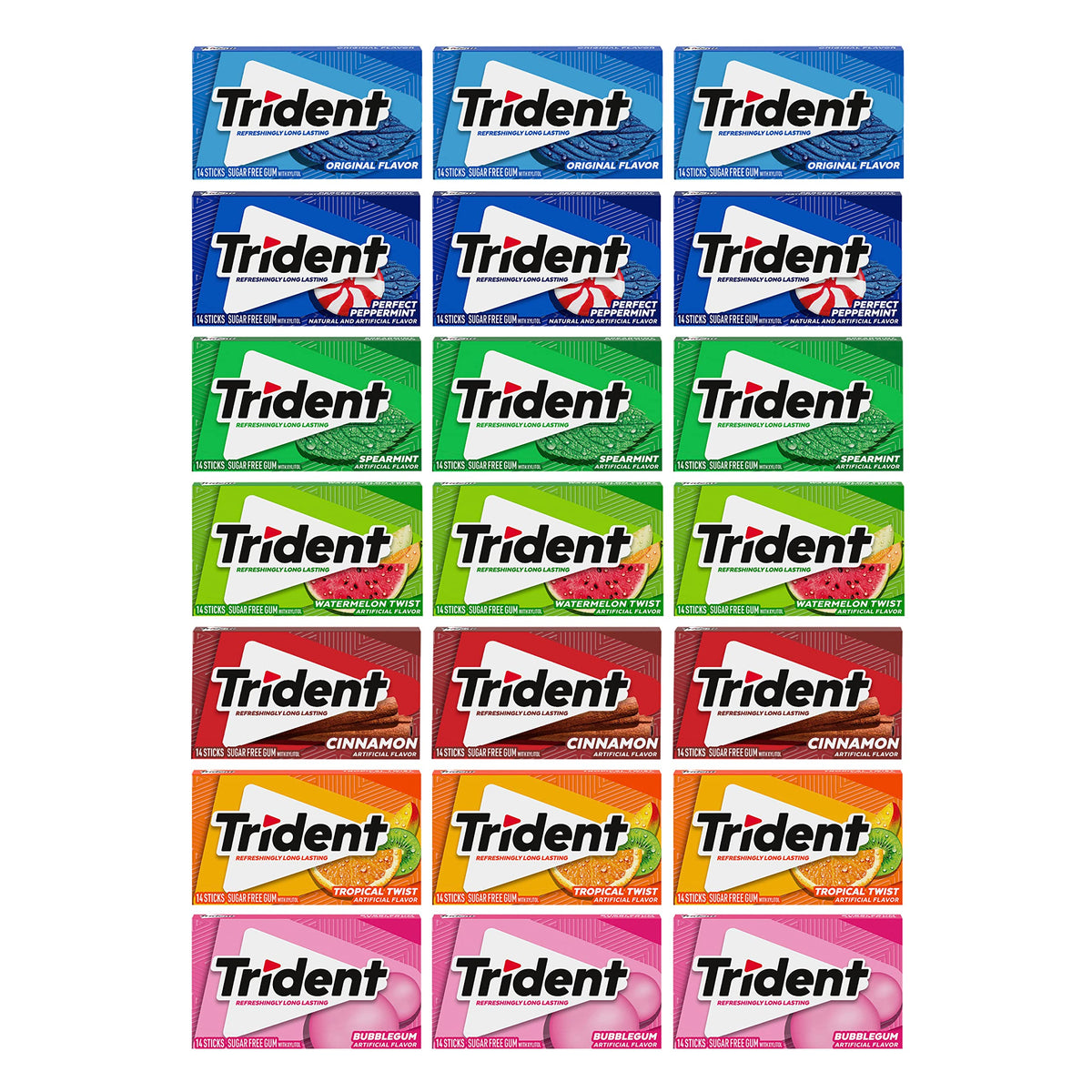 Trident variety pack outer box showcases convenient bulk packaging for gifts and events