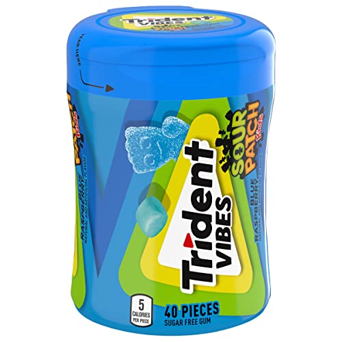 Trident Vibes Blue Raspberry sugar-free note on packaging.