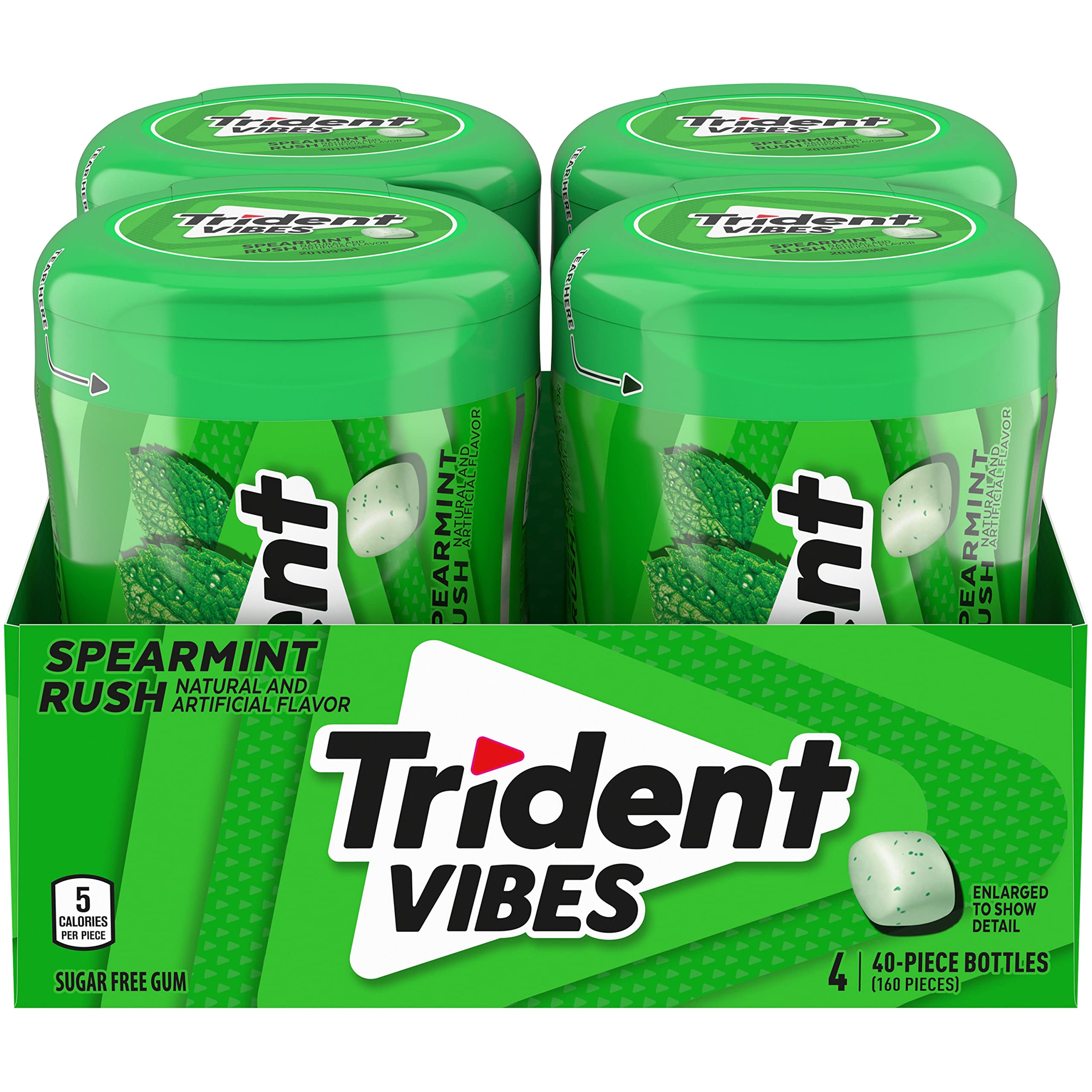 Trident Vibes Spearmint Rush bottle front view for desk freshness.