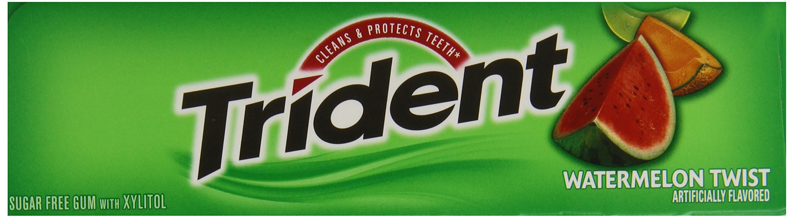 Trident Watermelon Twist gum 18-stick pack layout highlights value