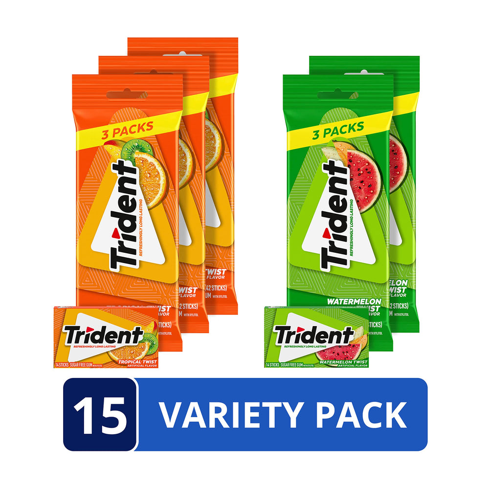 Trident Watermelon Twist gum pieces close-up highlighting juicy flavor.