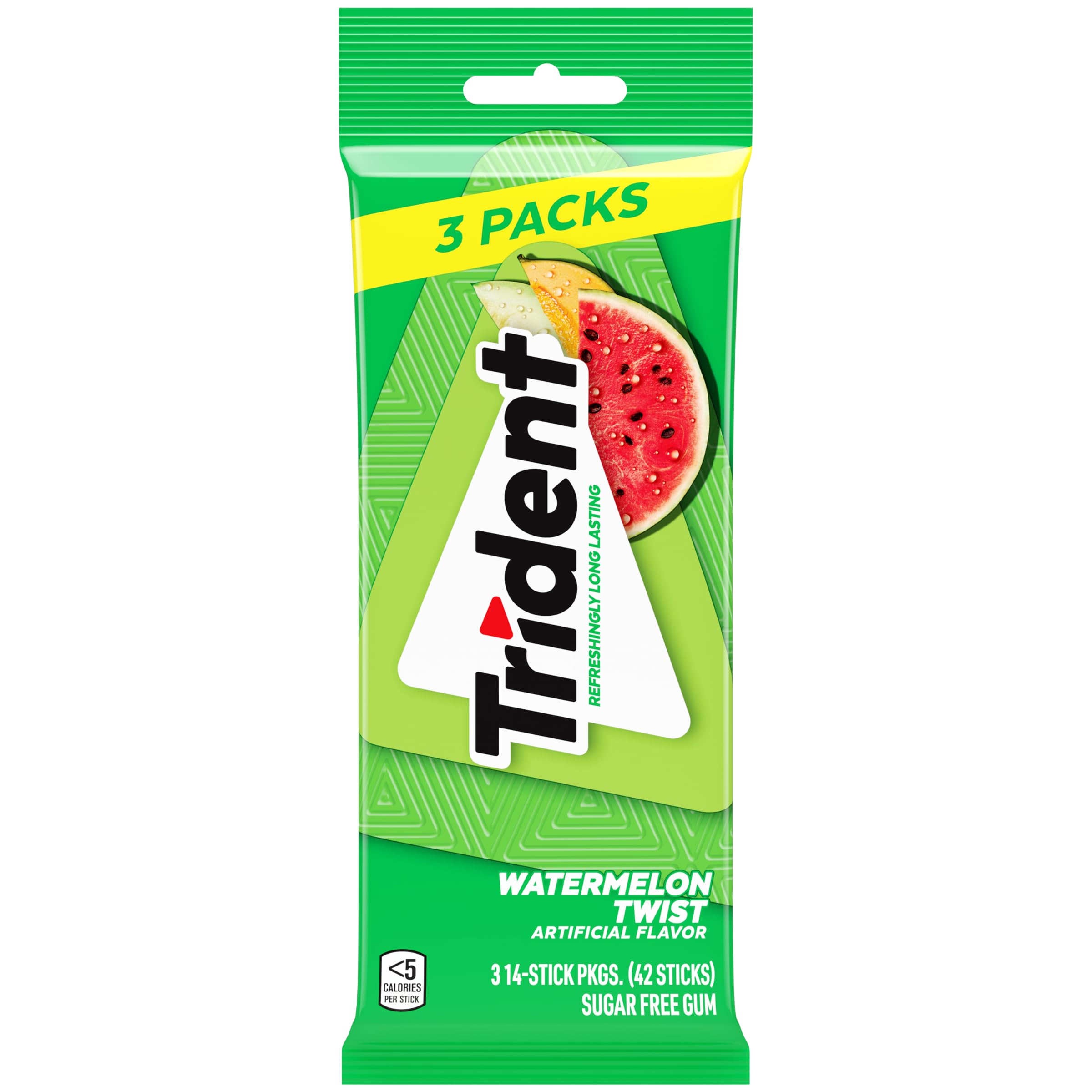 Trident Watermelon Twist gum close-up showing texture and pieces