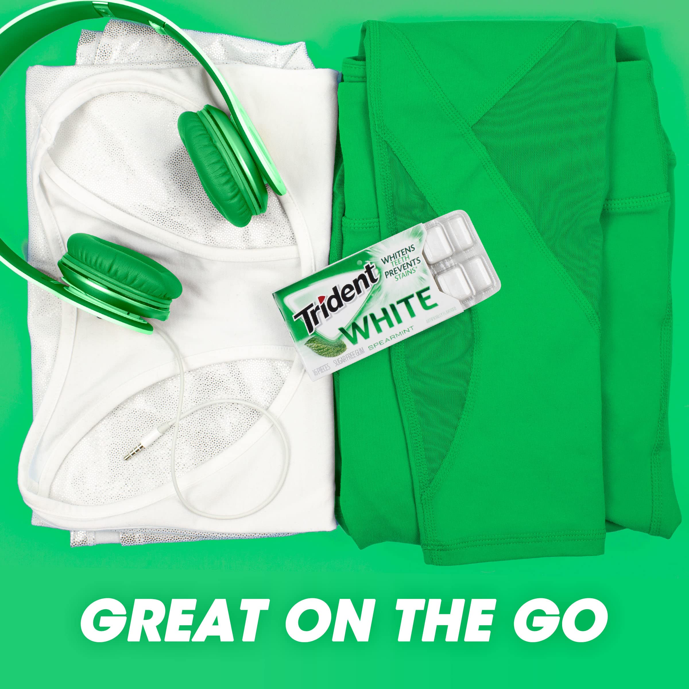 Trident White Spearmint gum flavor label hints at a crisp, refreshing after-meal option.