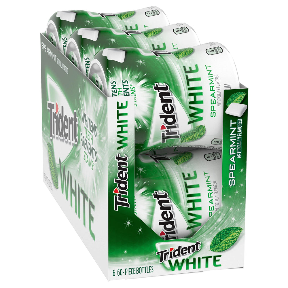 Trident White Spearmint bulk display on shelf highlighting bulk value and convenience.