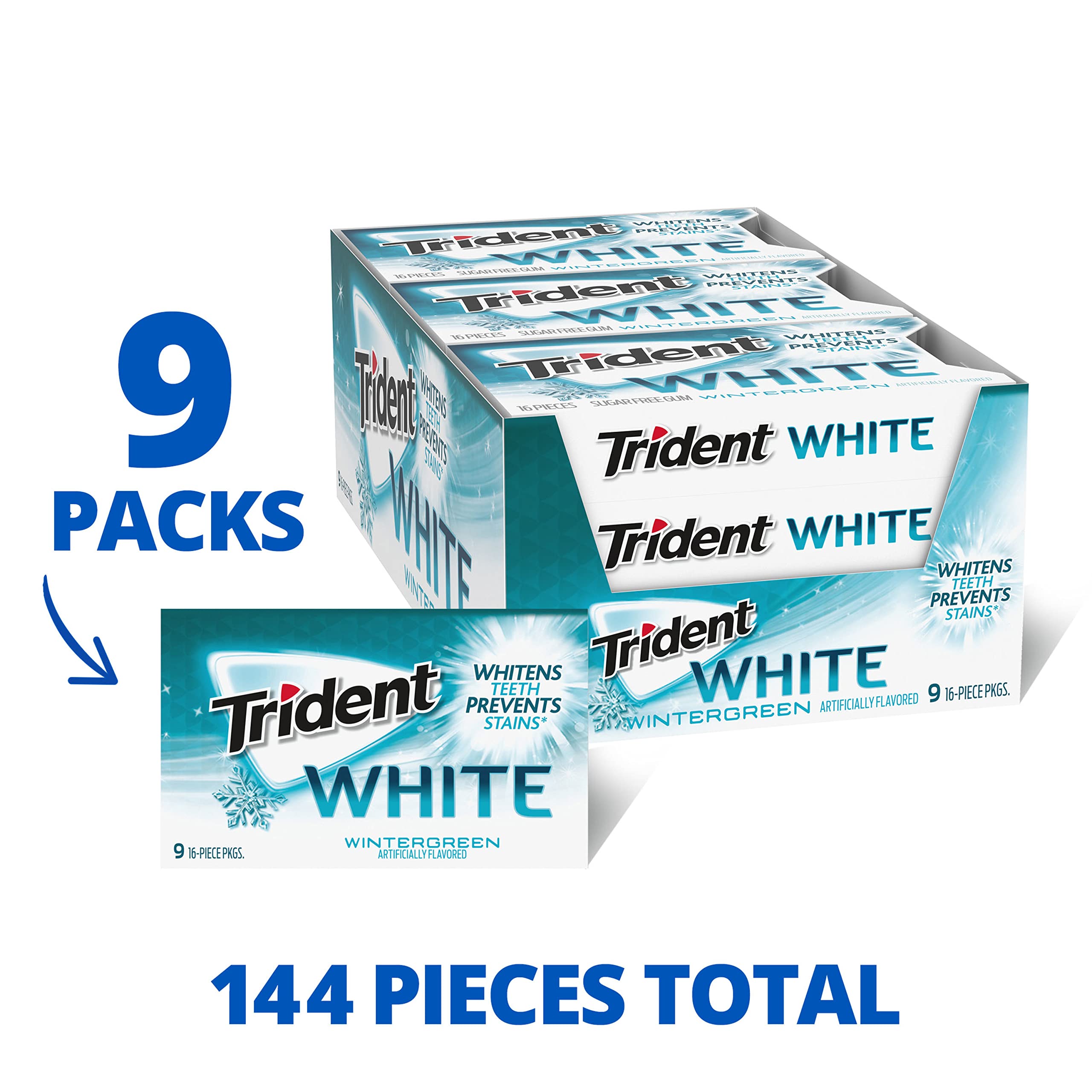 Trident White Wintergreen pack designed for travel and on‑the‑go freshness.