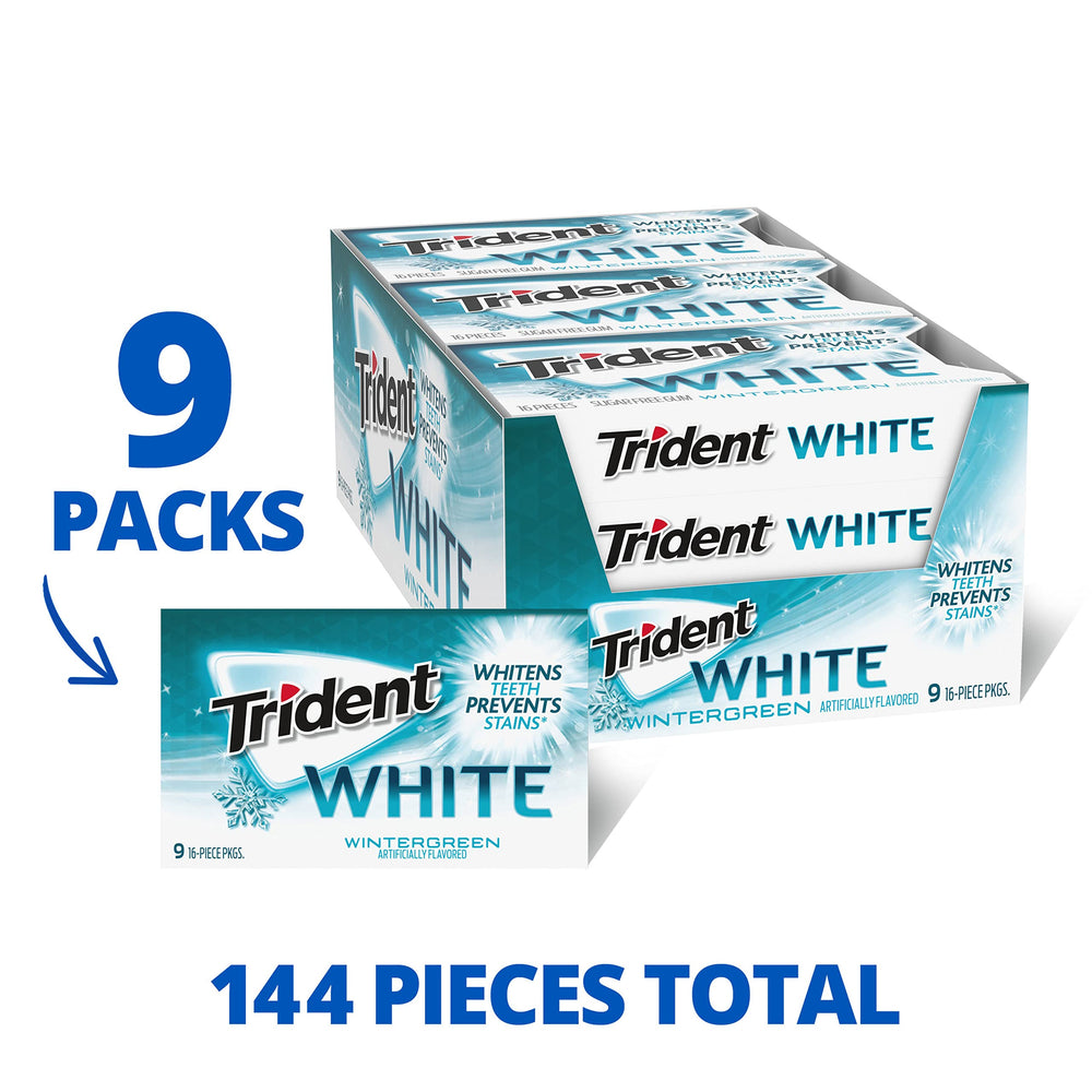 Trident White Wintergreen pack designed for travel and on‑the‑go freshness.