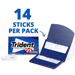 Xylitol ingredient label close-up on Trident gum packaging.