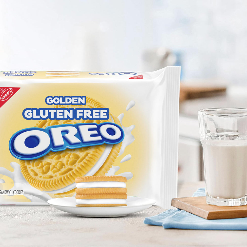 Three-pack gluten free cookies display featuring OREO and CHIPS AHOY