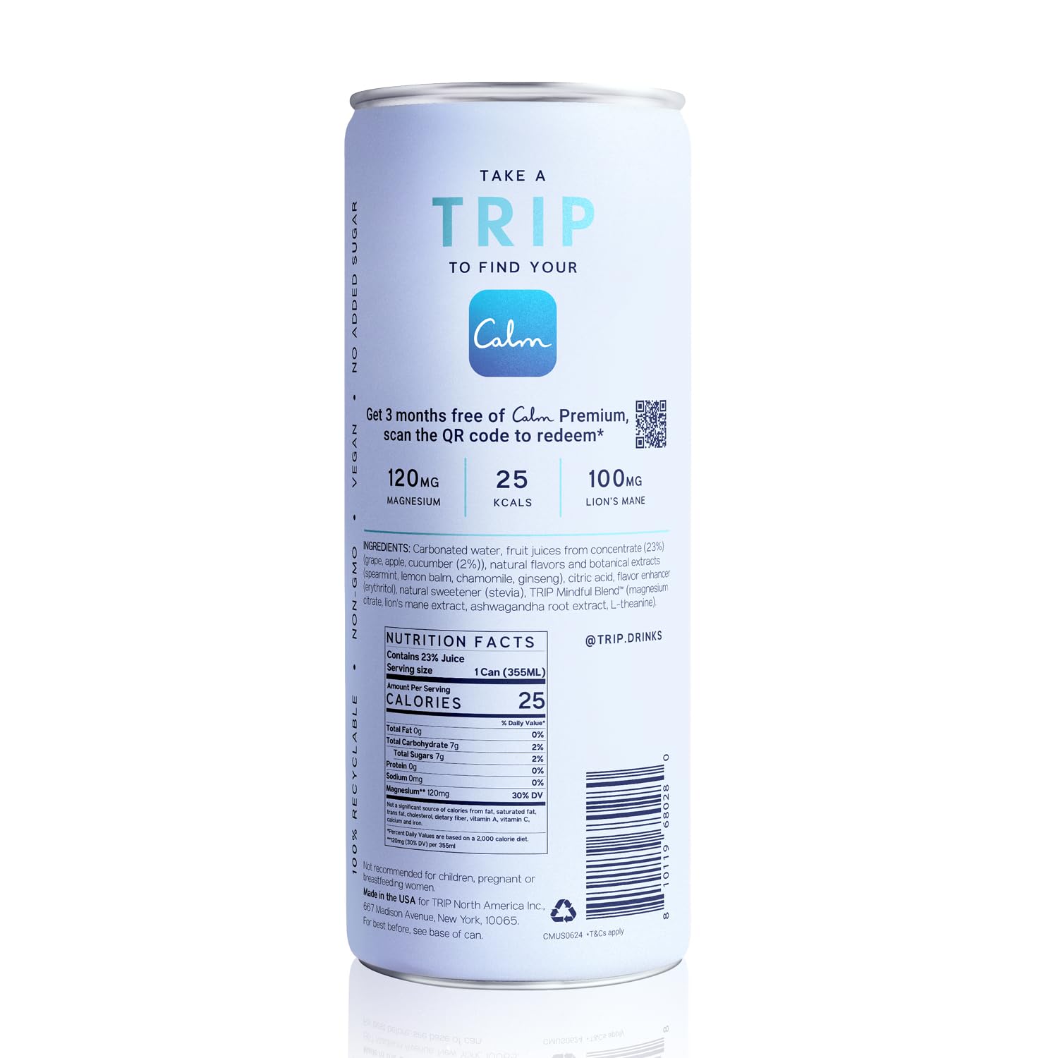 TRIP Lightly spa-like setting, calming moment with a cold glass