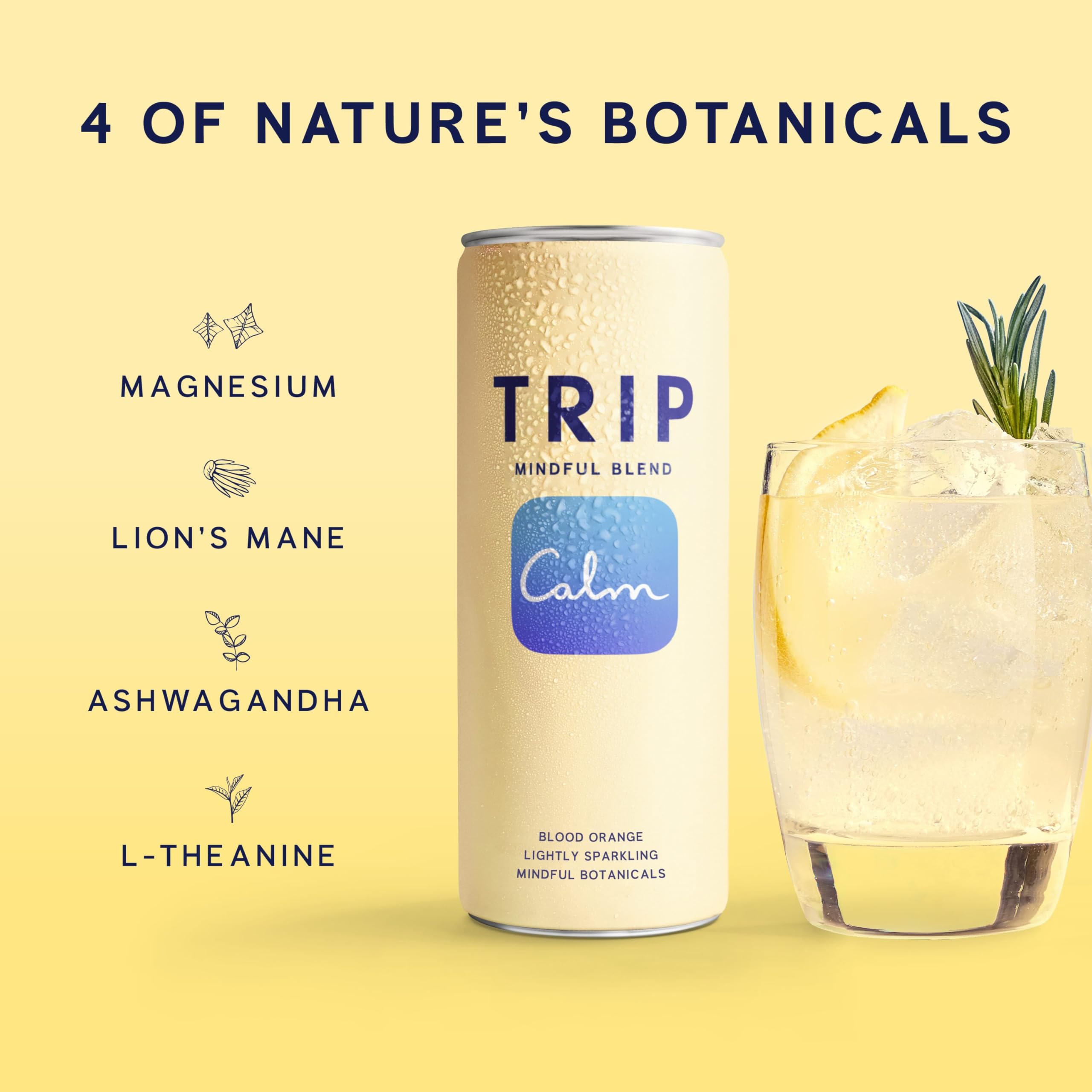 TRIP Lightly Sparkling glass pour with bubbles highlights a crisp citrus moment.