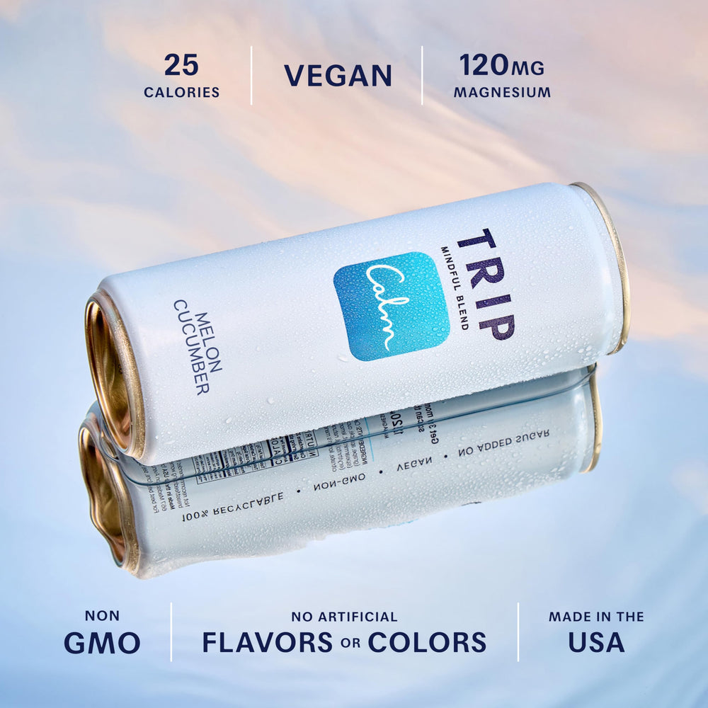 TRIP Lightly Sparkling Melon Cucumber can conveys a fresh, uplifting aroma.