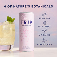 TRIP Lightly Sparkling pour into a glass for a refreshing alcohol-free moment.