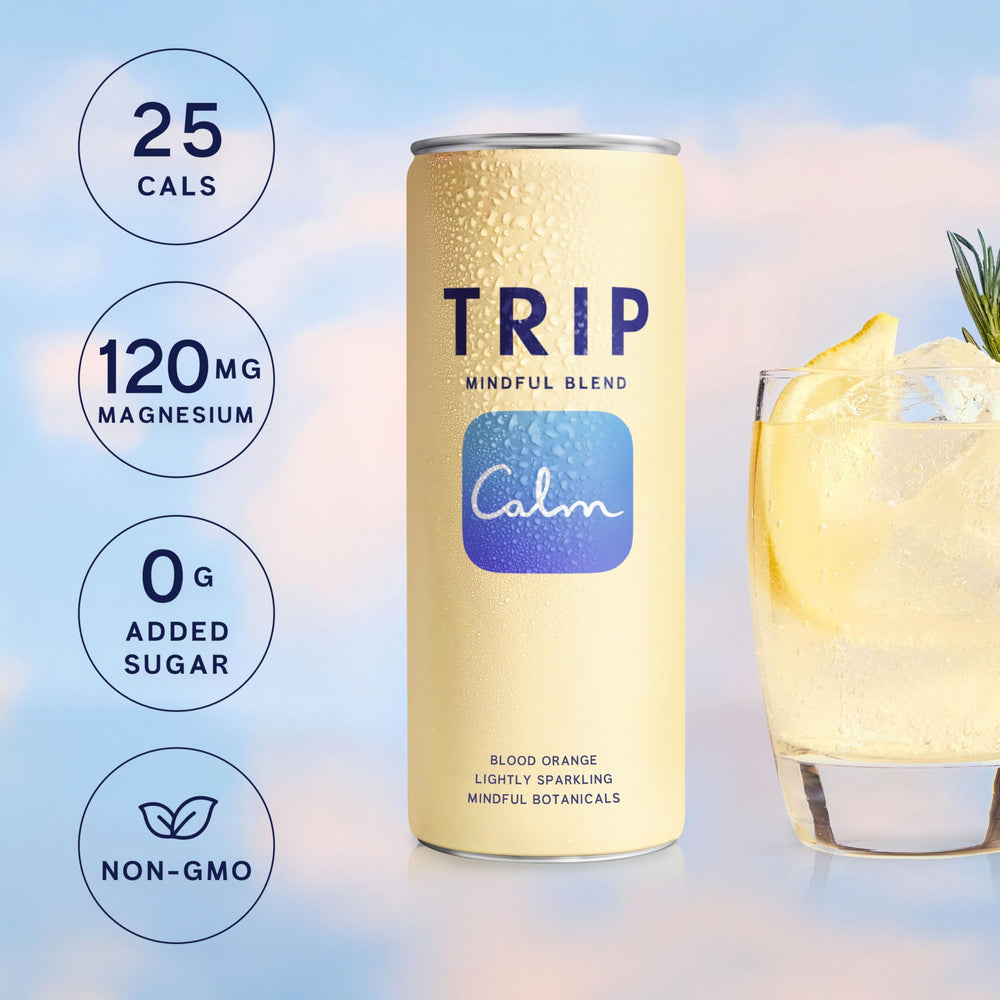 TRIP Lightly Sparkling relaxed moment showing an everyday refreshment between tasks.