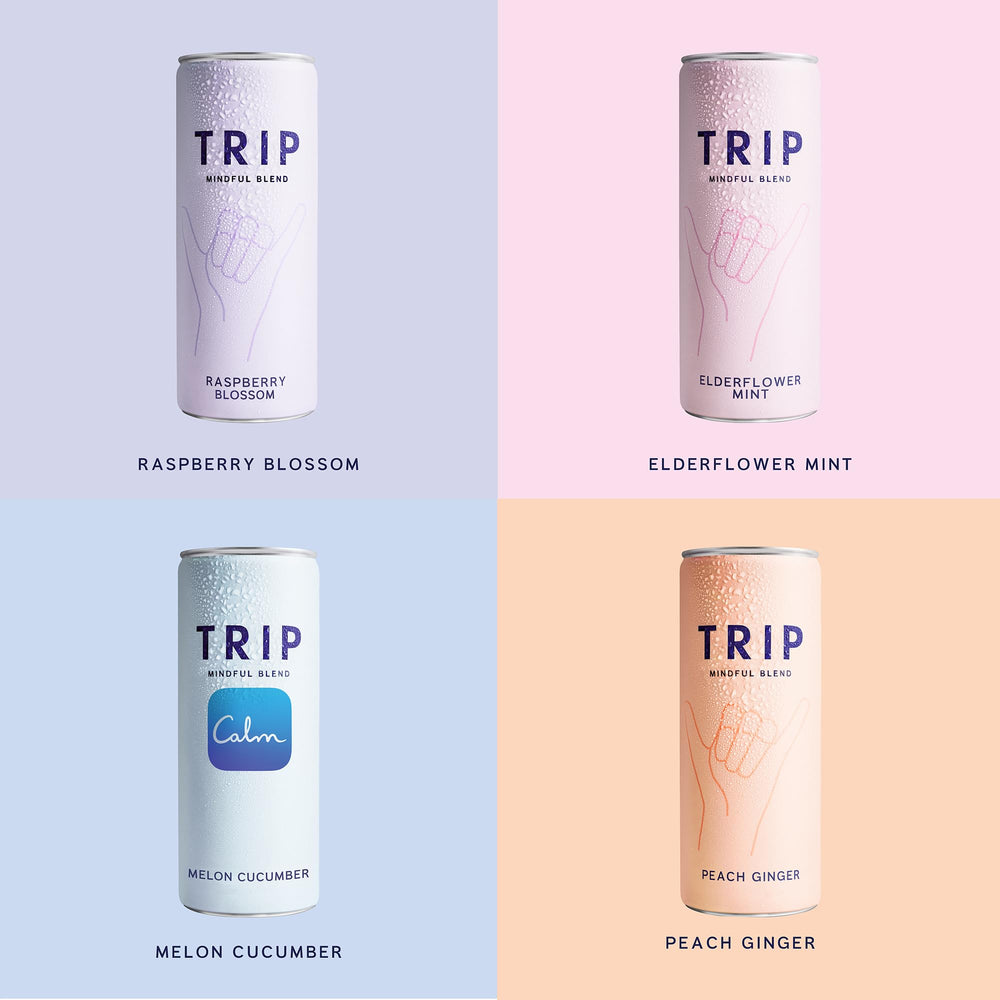 TRIP Lightly Sparkling variety-pack shot invites tasting all four flavors.