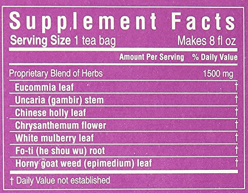 Close-up of Triple Leaf Tea Bags packaging highlighting the blood pressure blend.