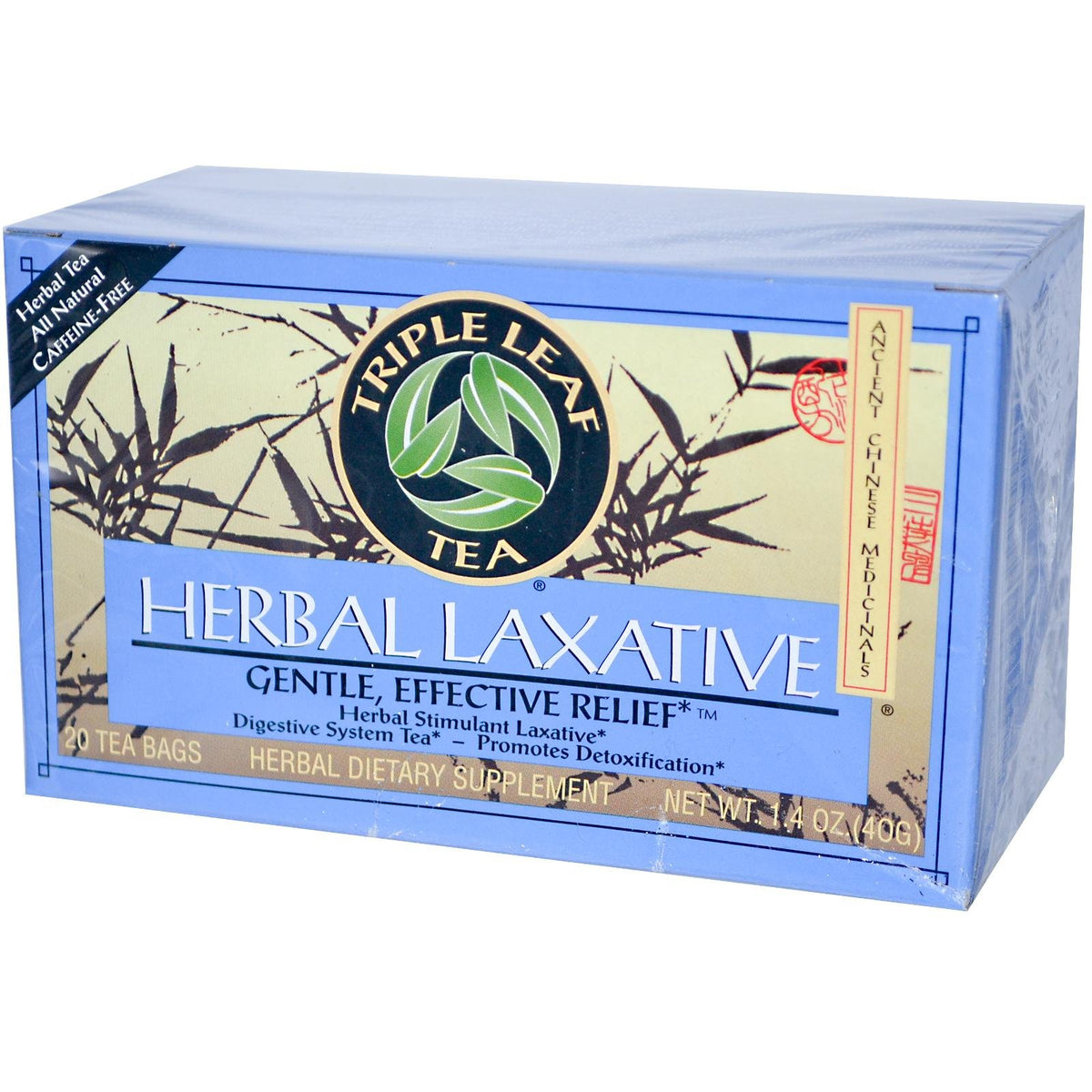 Triple Leaf Tea Herbal Laxative box for convenient digestive support.