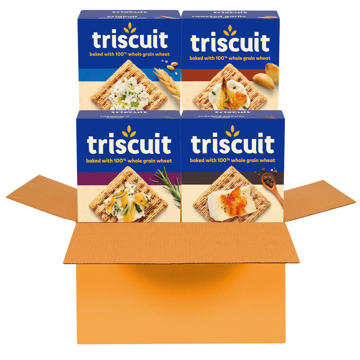Triscuit Original Vegan crackers in a sealed box, ideal for vegan snacking.