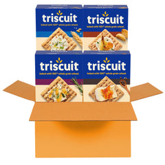Triscuit Original Vegan crackers in a sealed box, ideal for vegan snacking.