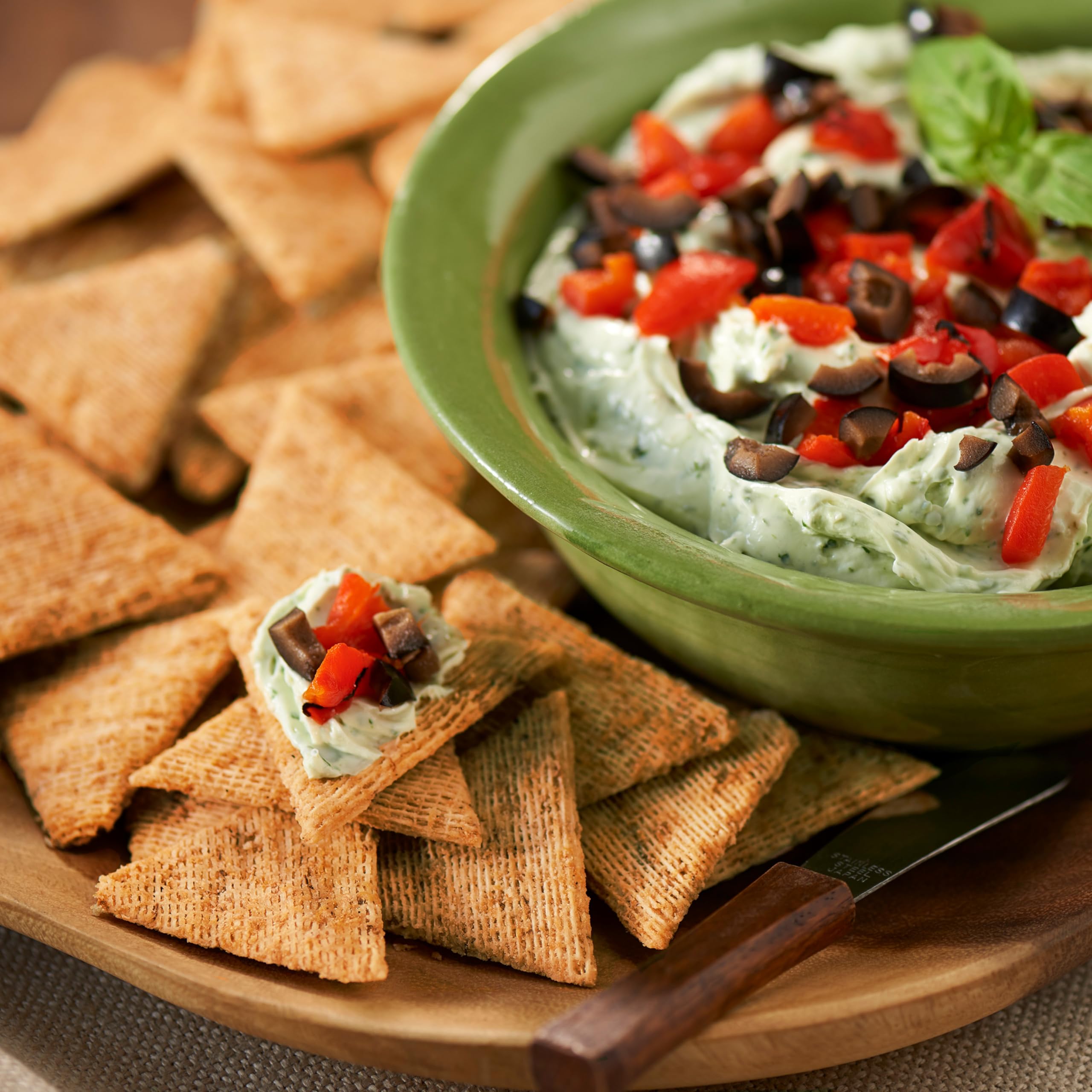 Charcuterie board idea using Triscuit Applewood Barbecue crackers