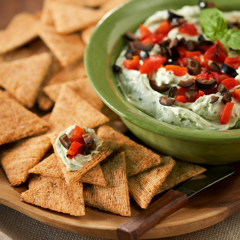 Charcuterie board idea using Triscuit Applewood Barbecue crackers