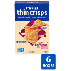 Triscuit Applewood Barbecue paired with cheese dip on a plate