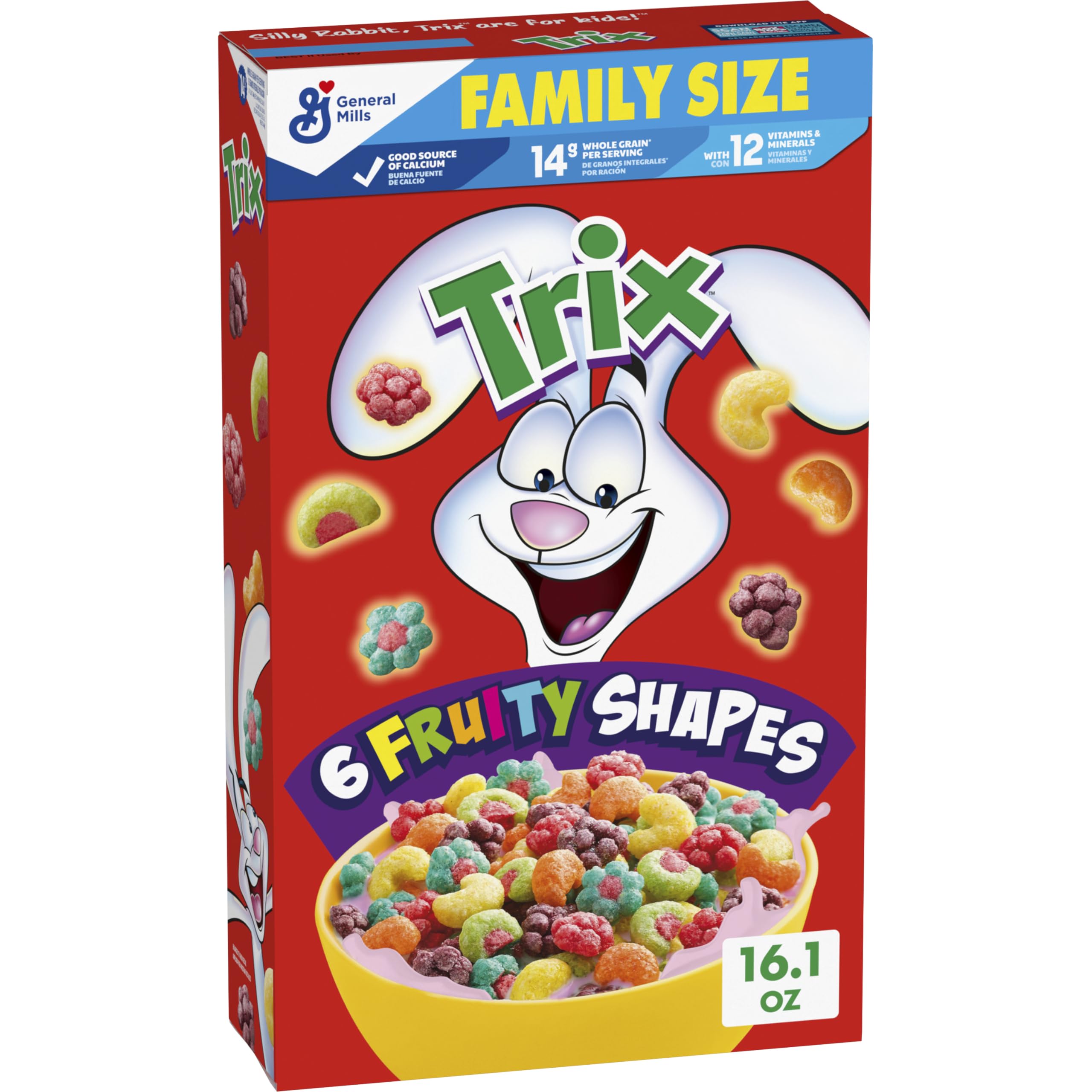 Trix fruity breakfast bowl with milk and colorful shapes for a tasty morning.