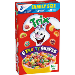 Trix fruity breakfast bowl with milk and colorful shapes for a tasty morning.