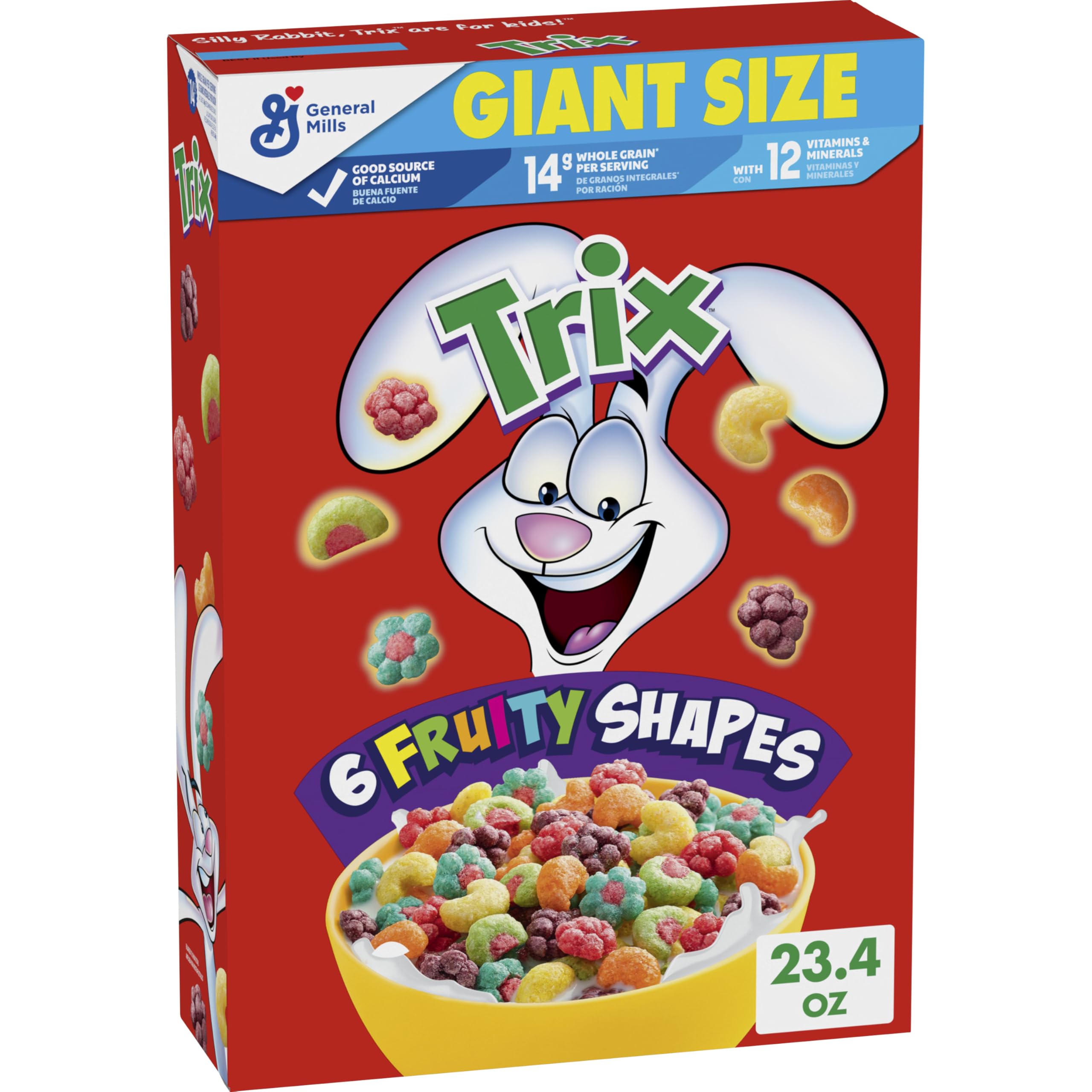 Trix fruity shapes cereal bowl with colorful puffs for a playful breakfast