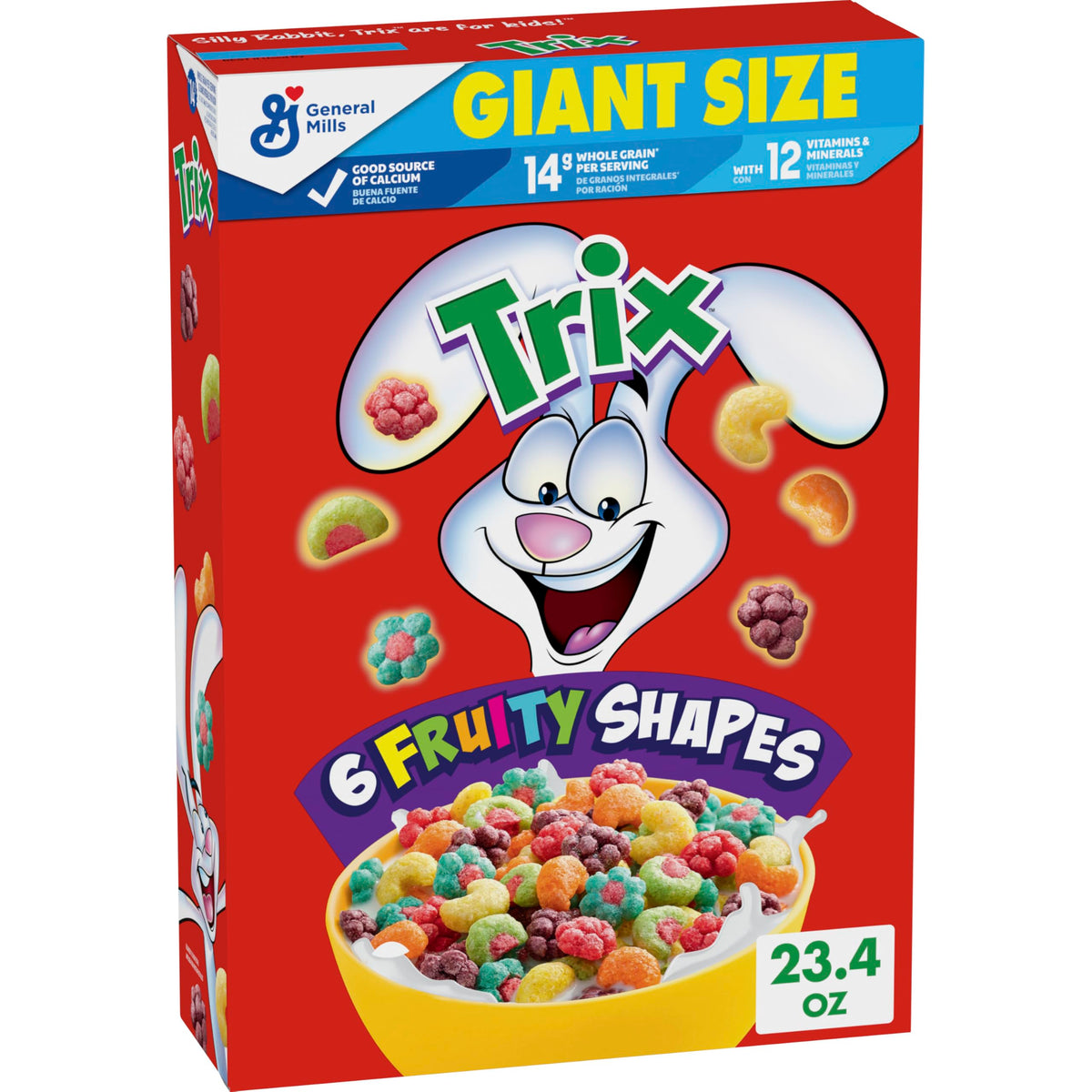 Trix fruity shapes cereal bowl with colorful puffs for a playful breakfast