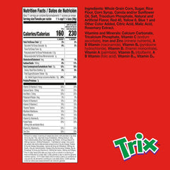 Trix six fruity shapes close-up ready for a fun kids' breakfast.
