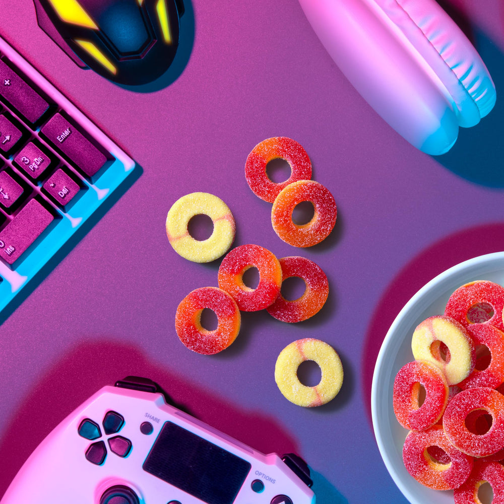 Trolli Peachie O's Rings party snack ready for big bowls.