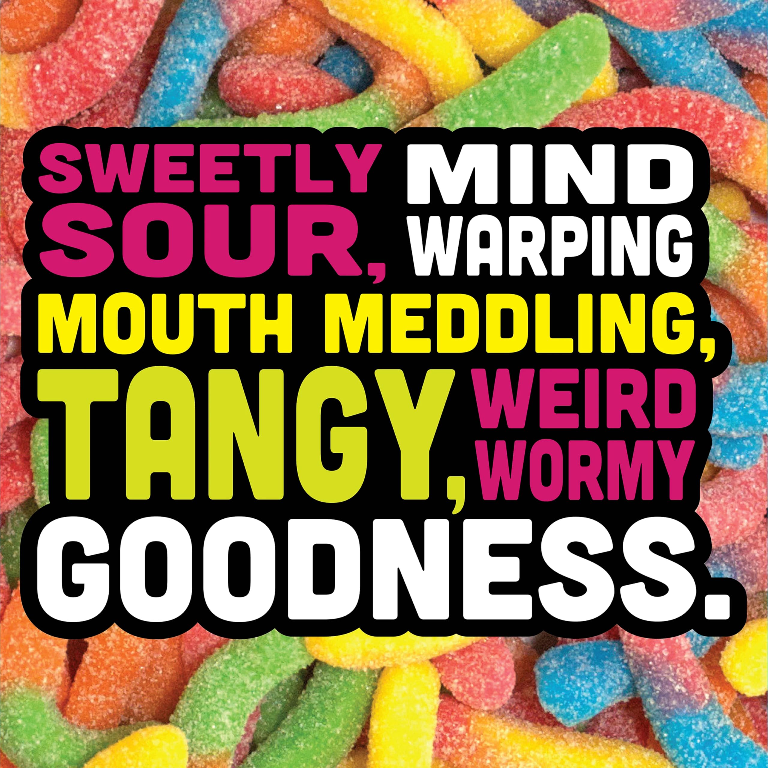 Strawberry-Grape worms arranged in a colorful candy dish.