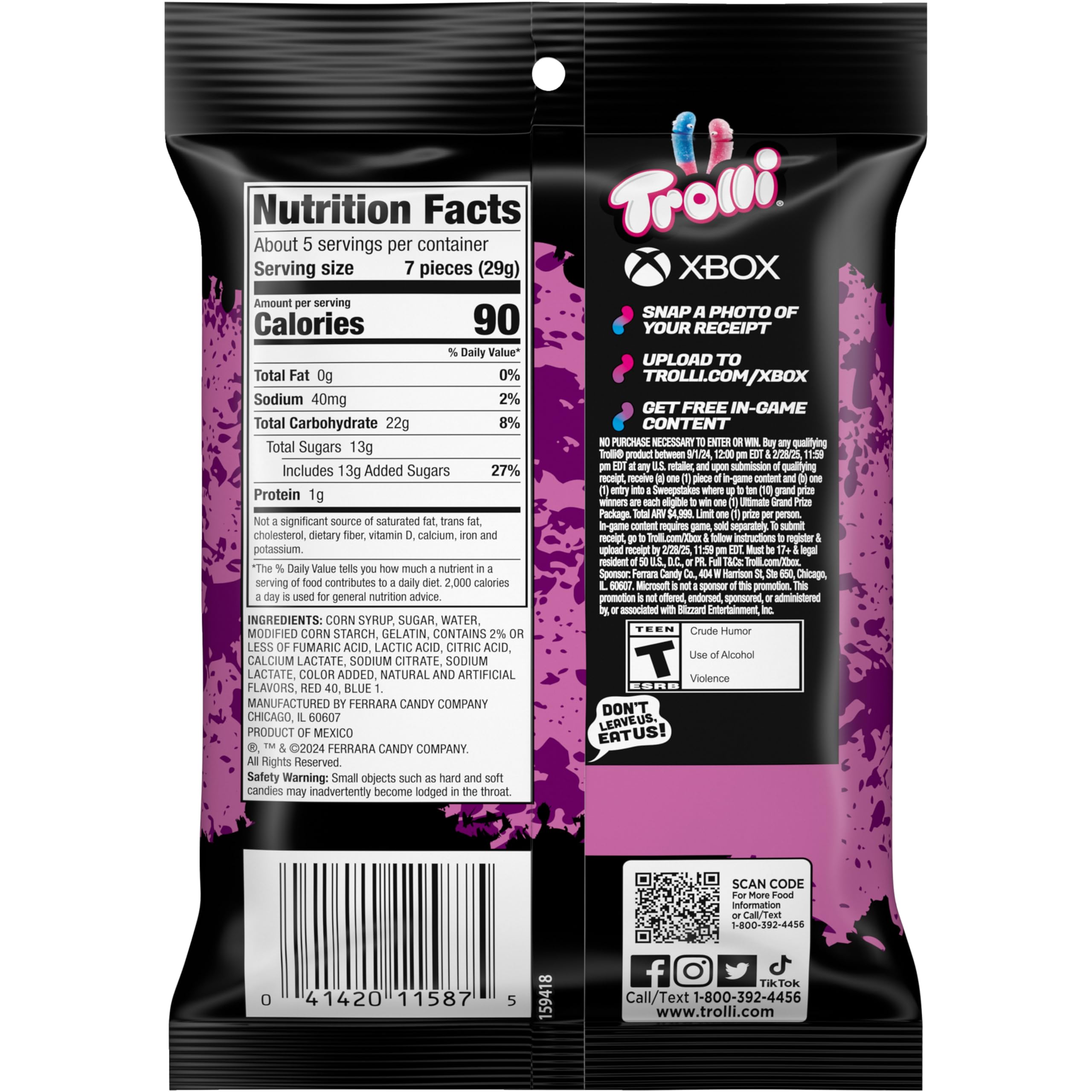 Trolli Sour Brite Crawlers Very Berry ideal for kids' snacks.