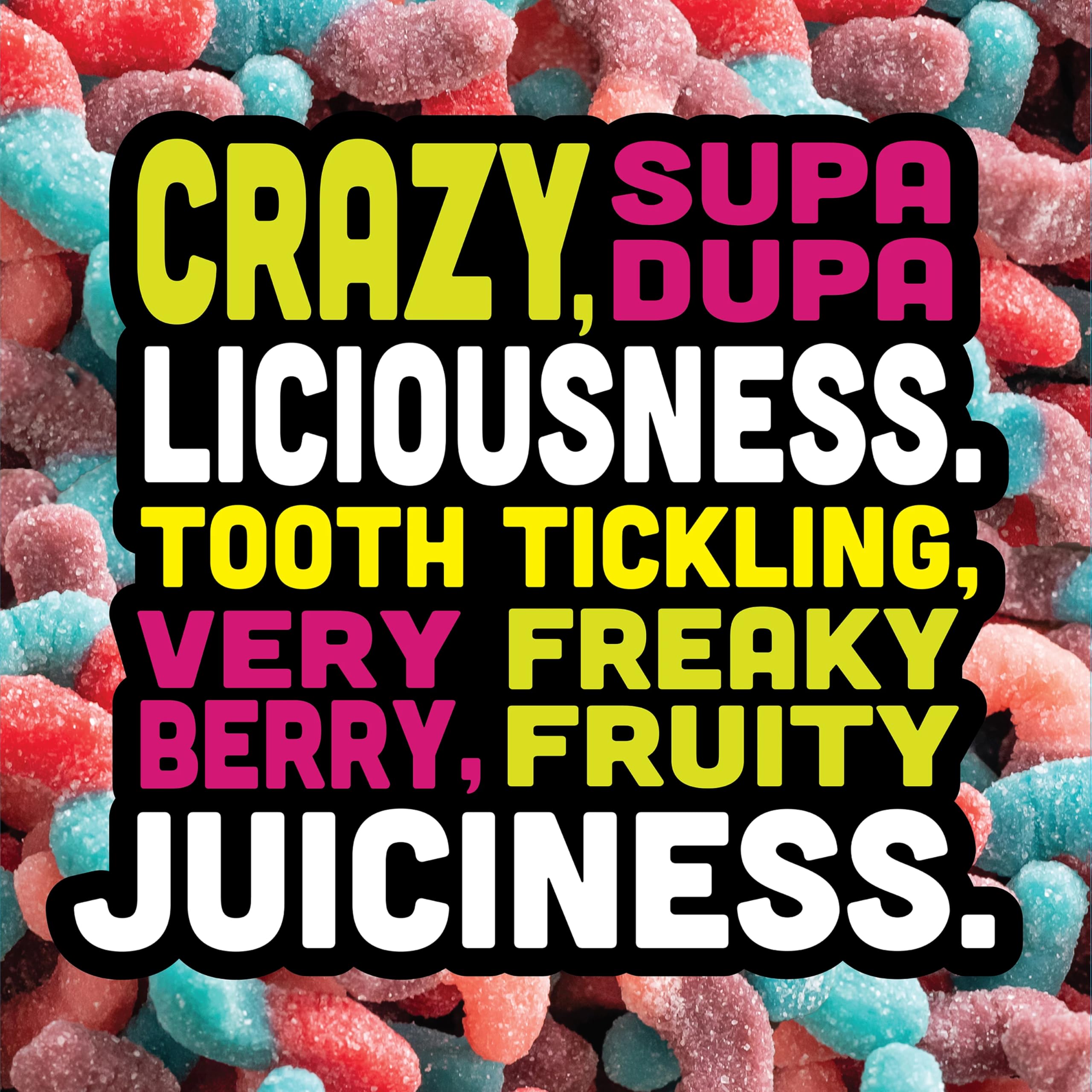 Trolli Very Berry serving platter with colorful worms ready to share.