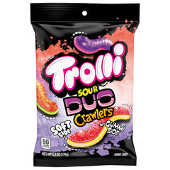 Trolli Sour Brite Duo Crawlers pack shot with bold colors for sharing