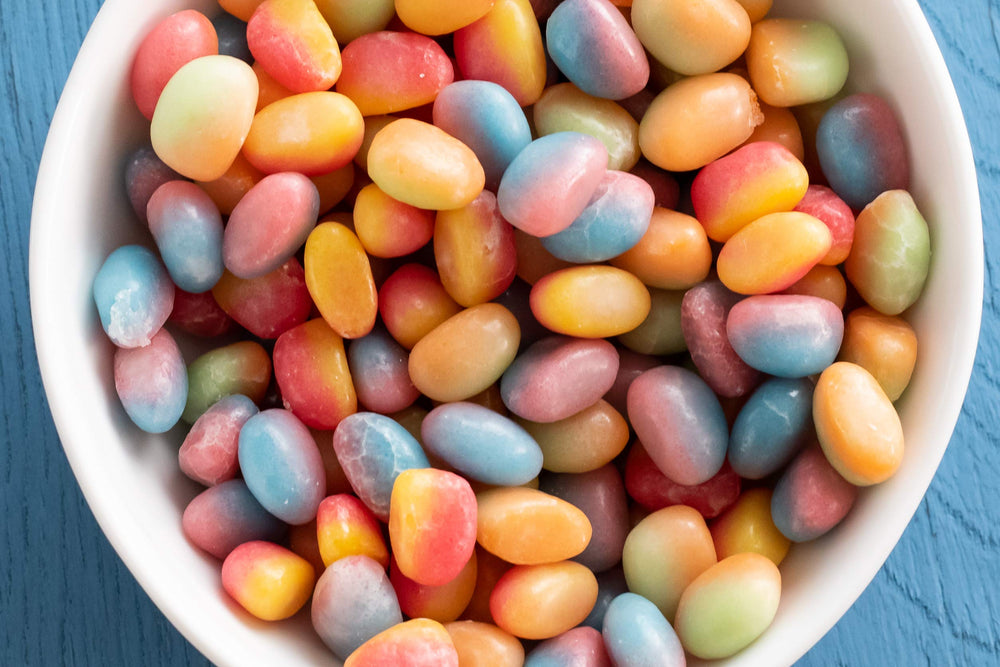Trolli Sour Brite Eggs colorful eggs assortment, eye-catching snack option.