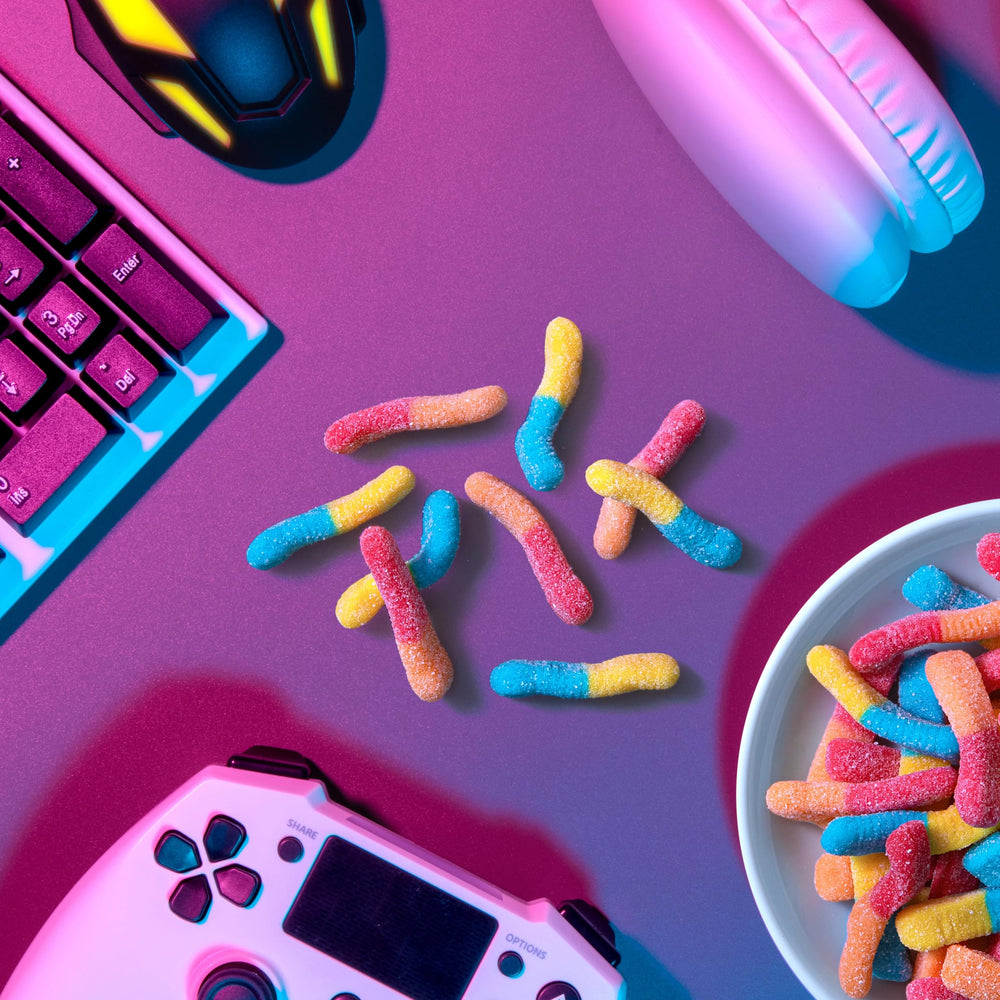 A bowl of Trolli Crawlers ready for a colorful candy spread.