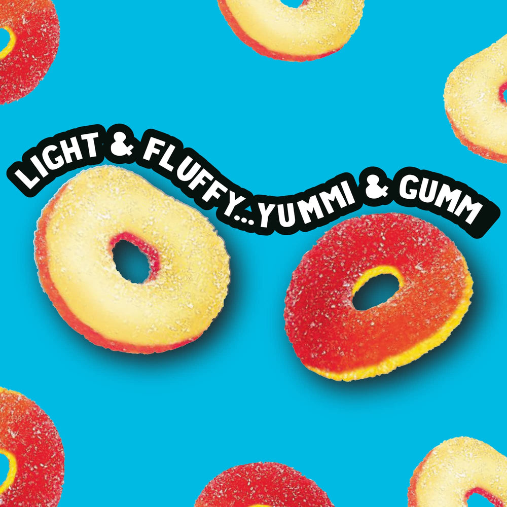 Sour sugar coating on Trolli Peachie O's rings adds zing.
