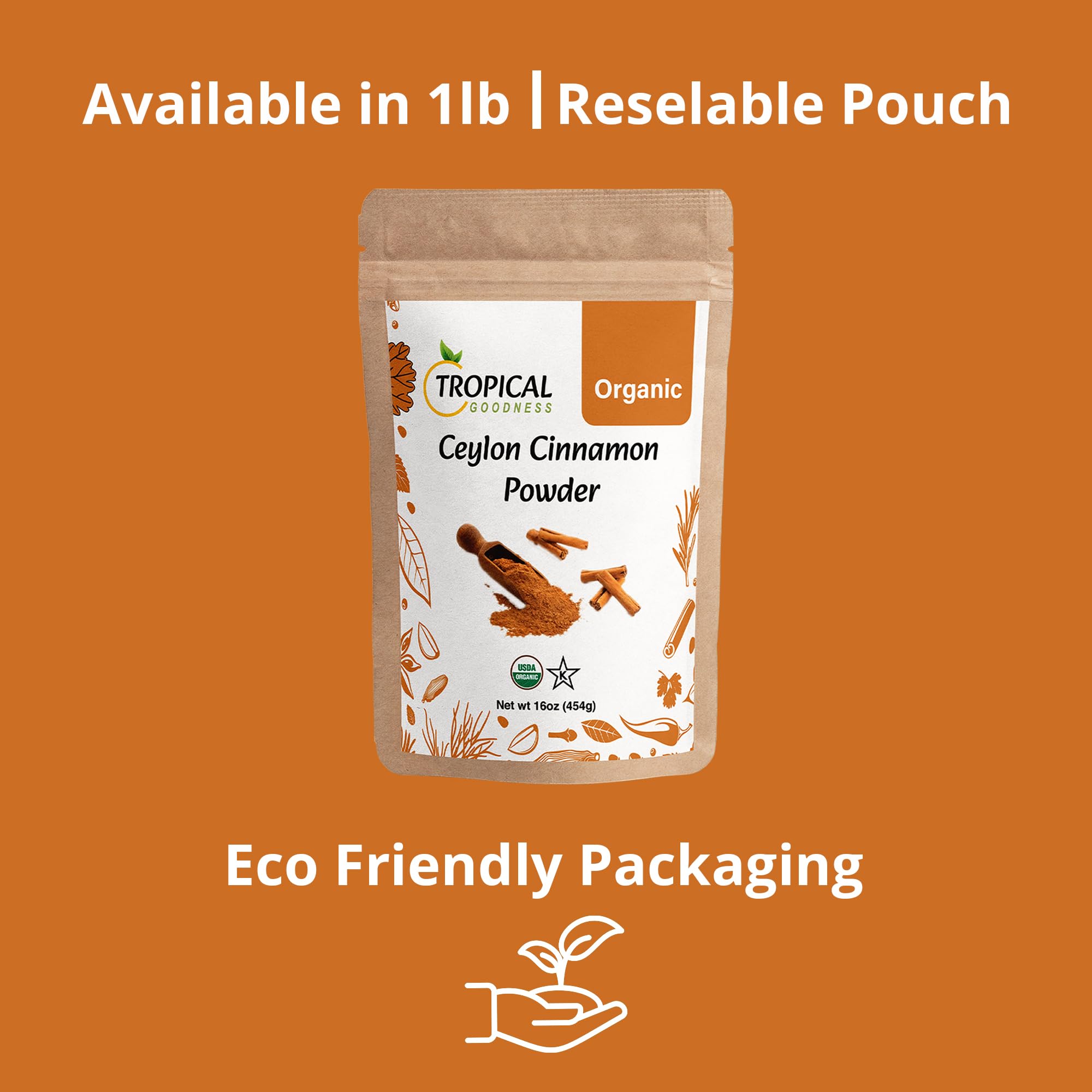 Tropical Goodness Ceylon Cinnamon powder scoop demonstrates value