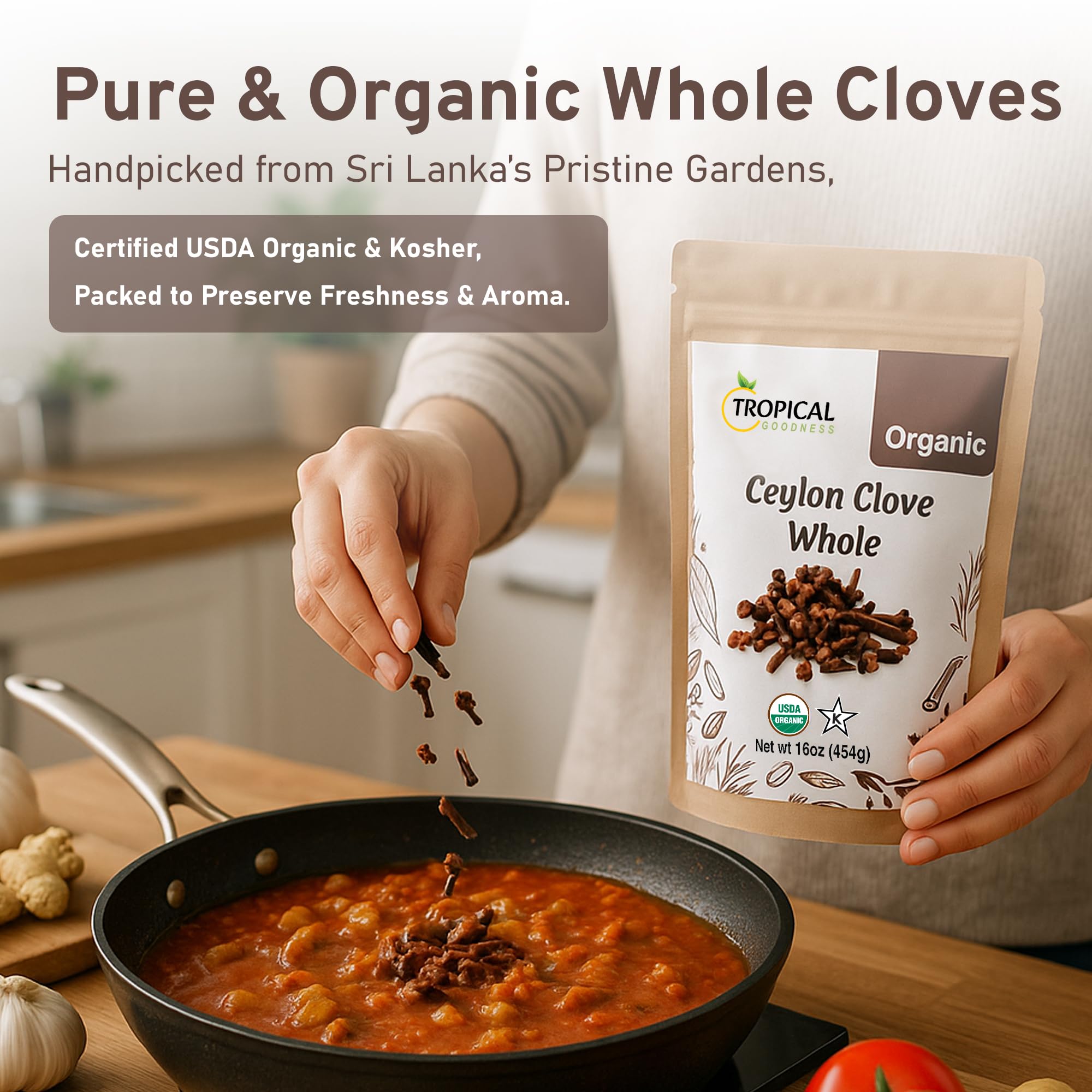 Tropical Goodness cloves used in baking for subtle spice complexity.
