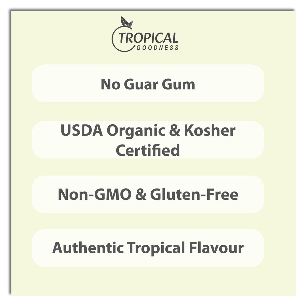 Dairy-free creamer in coffee cup by Tropical Goodness.