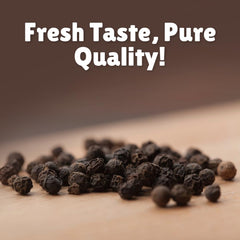 Tropical Goodness Organic Black Peppercorns kitchen-use for fresh pepper in recipes.