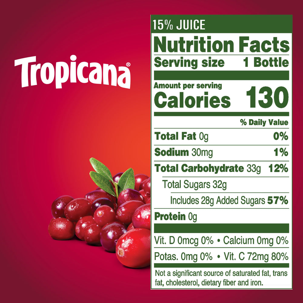 Tropicana Cranberry Cocktail Juice 24-pack ideal for family lunches and quick hydration.